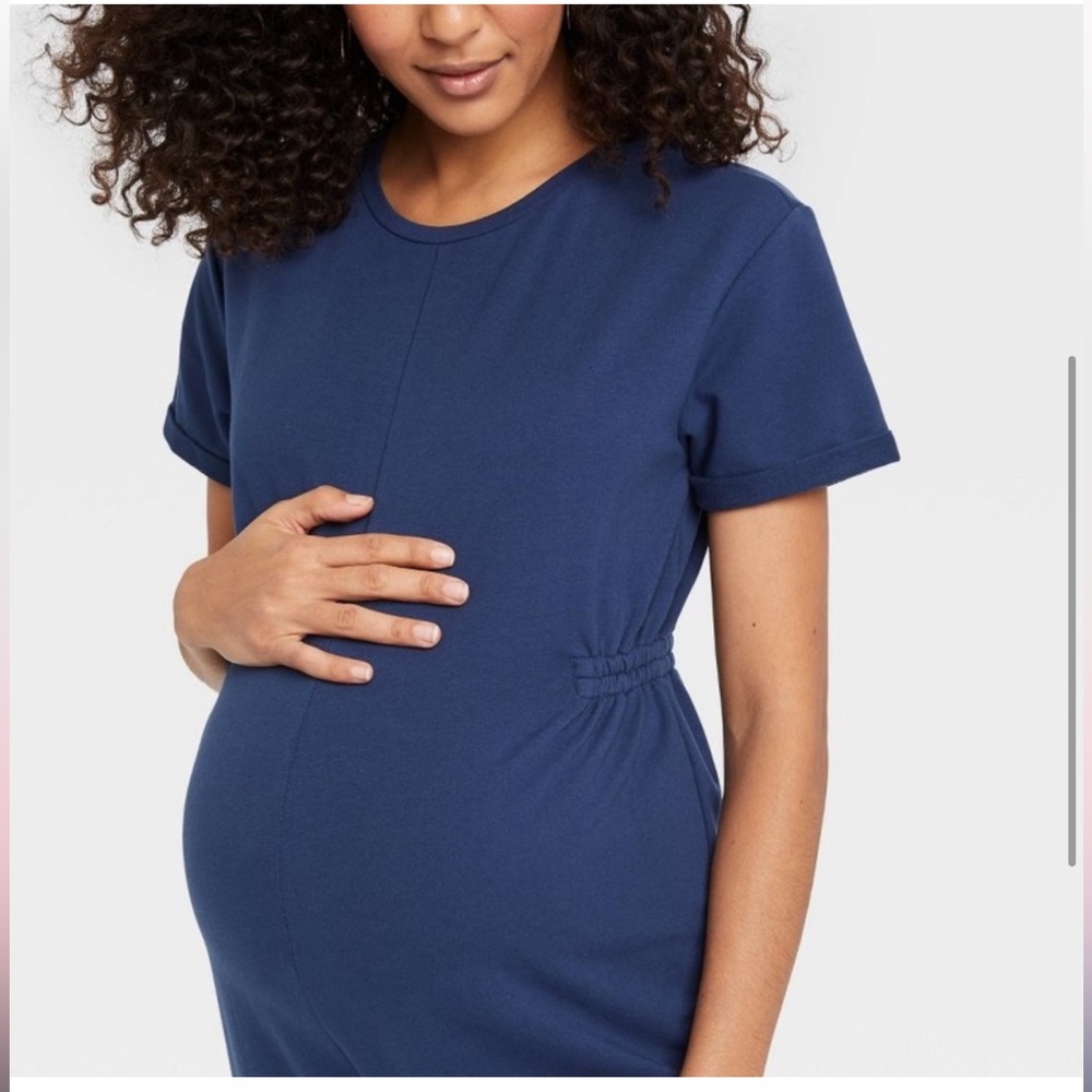 The Nines by Hatch women’s short sleeve French terry maternity jumpsuit - Picture 4 of 6